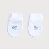 BOY Pepa London Newborn Mittens with Rocking Horse Embroidery Blue (1-3mths)