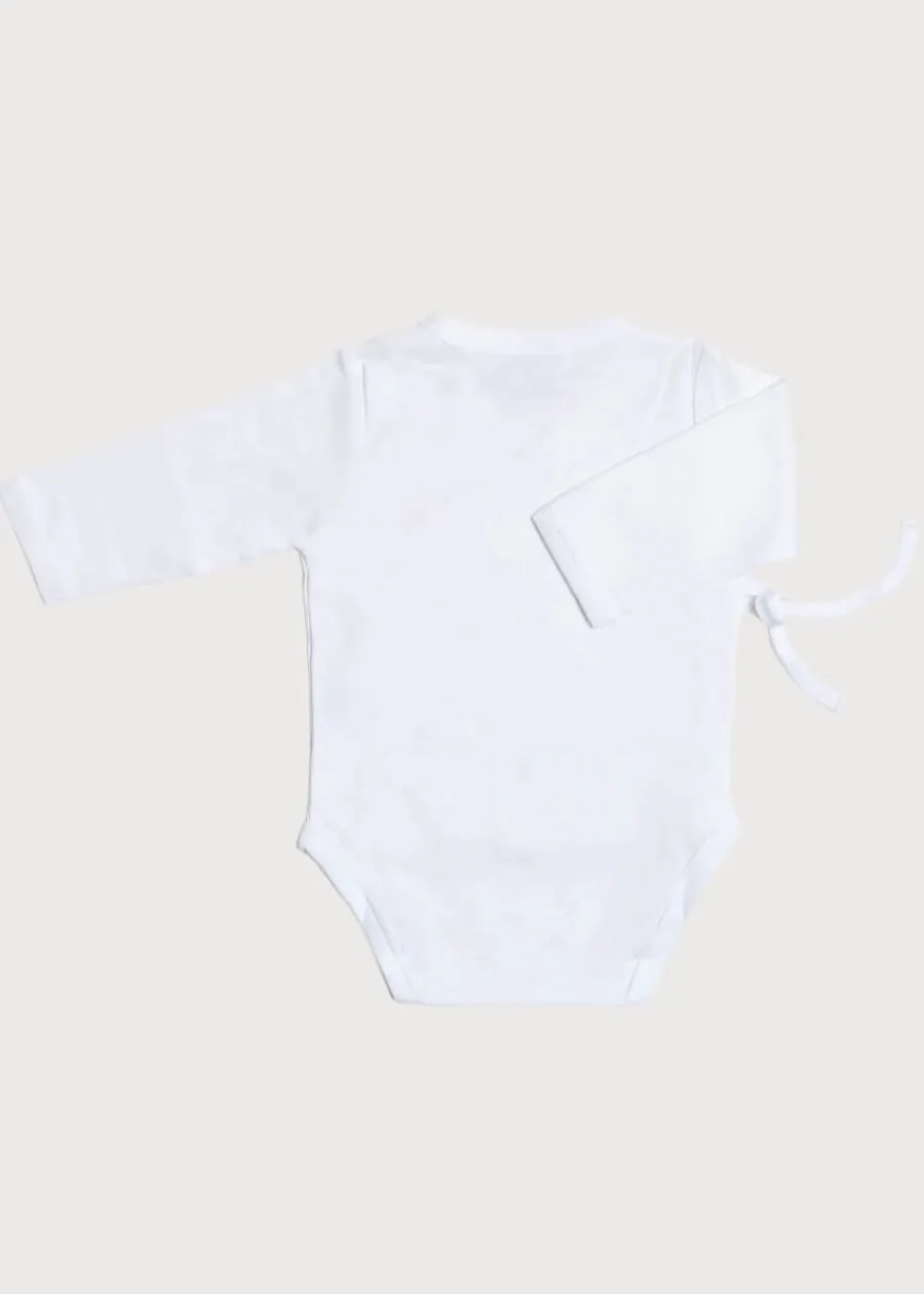 Pepa London Newborn Side Tie Bodysuit With Rocking Horse Embroidery Pink (1-6mths)