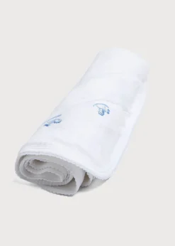 BOY Pepa London Newborn Towel with Rocking Horse Embroidery In Blue