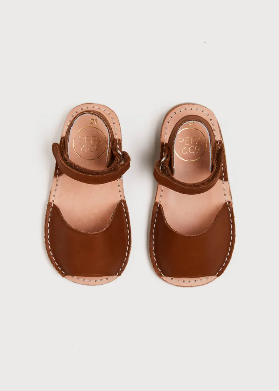 BOY Pepa London Open Toe Leather Sandals in Brown (17-30EU)