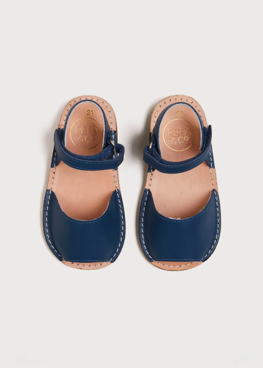 BOY Pepa London Open Toe Leather Sandals in Blue (17-30EU)