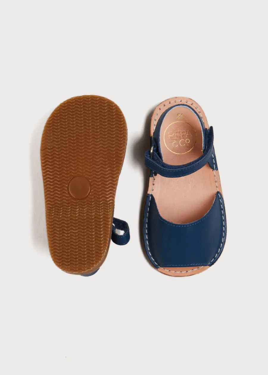 BOY Pepa London Open Toe Leather Sandals in Blue (17-30EU)