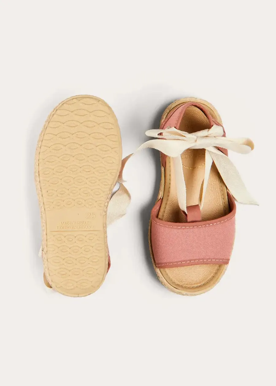 Pepa London Open Toe Tie Detail Espadrilles in Pink (24-35EU)
