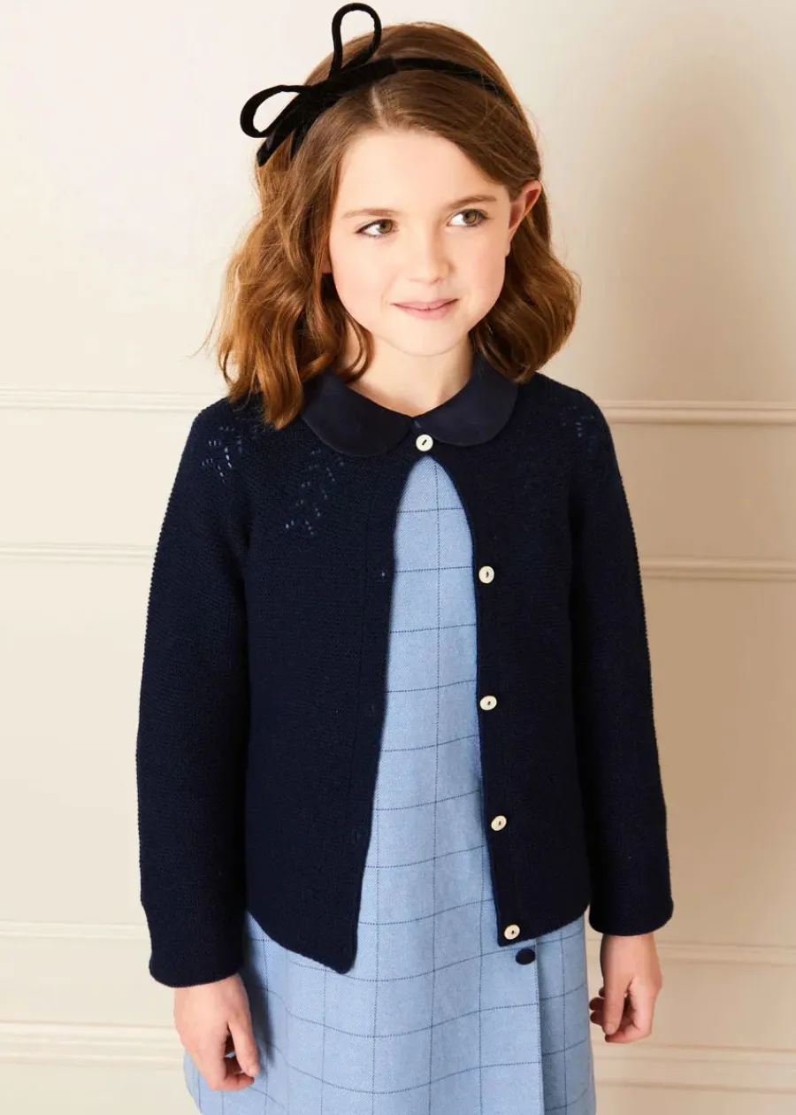 Pepa London Openwork Cardigan in Navy (6mths-10yrs)