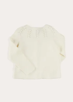 Pepa London Openwork Cotton Cardigan in Cream (6mths-10yrs)