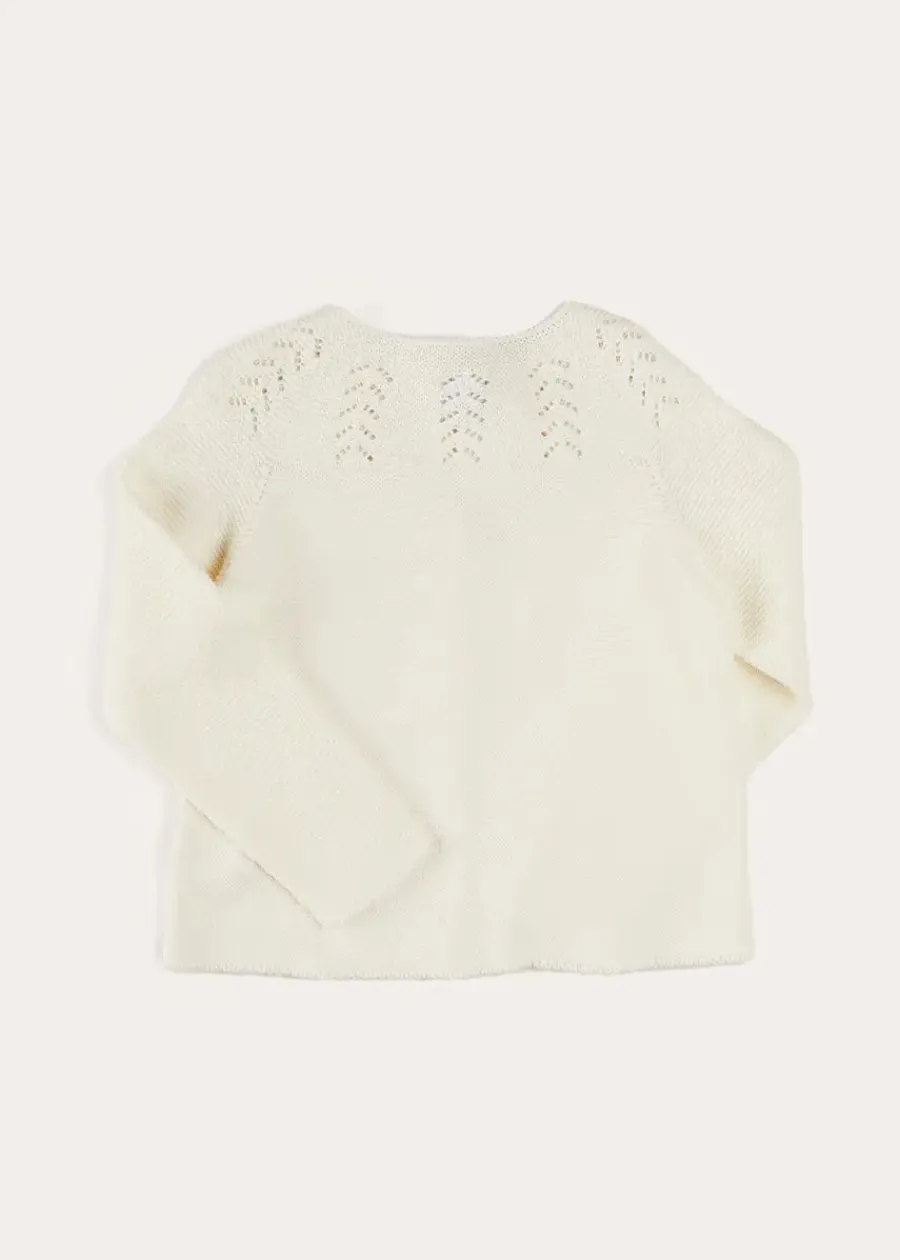 Pepa London Openwork Cotton Cardigan in Cream (6mths-10yrs)