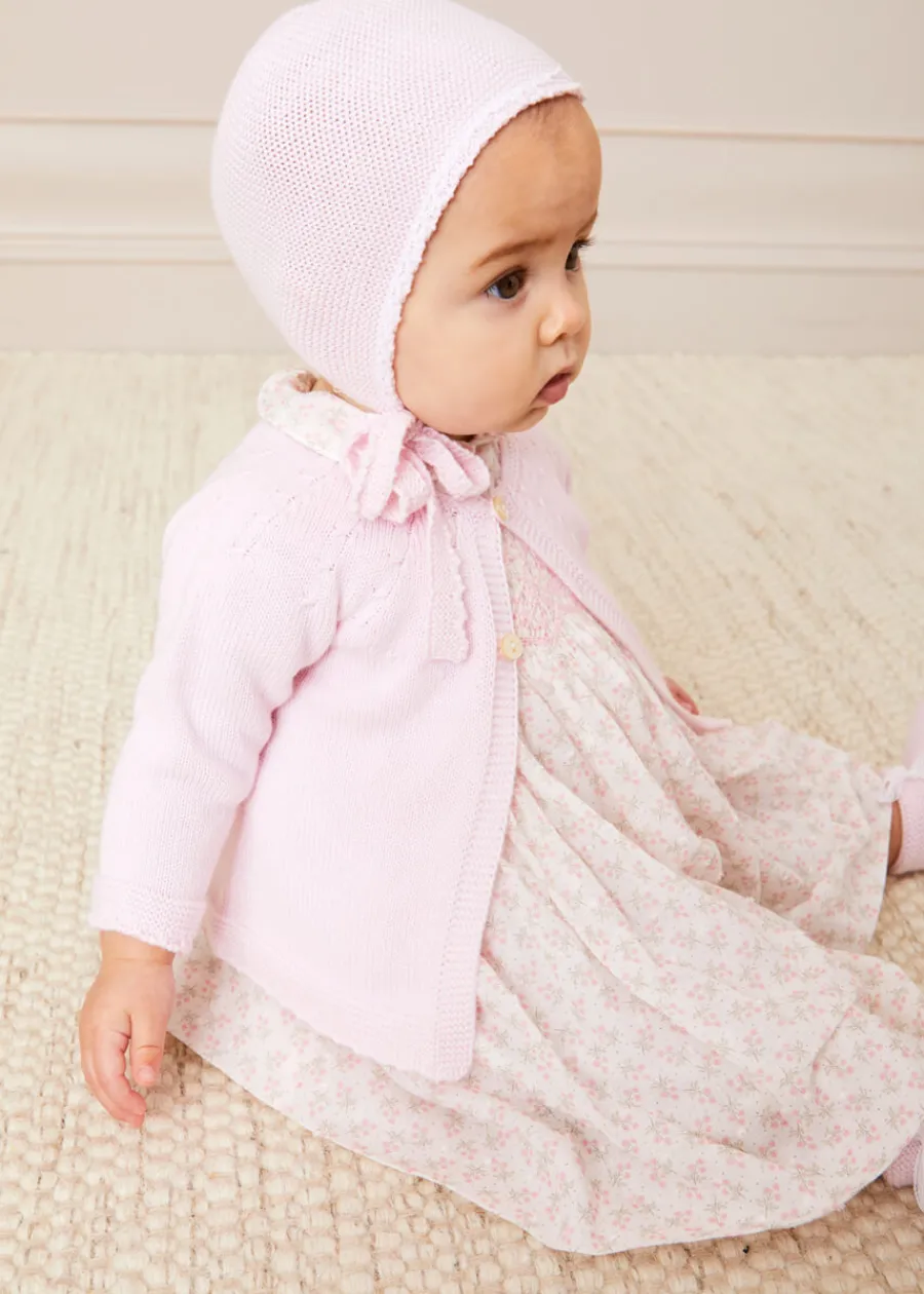 Pepa London Openwork Detail Baby Cardigan in Pink (1-12mths)