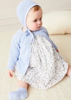 Pepa London Openwork Detail Baby Cardigan in Blue (1-12mths)