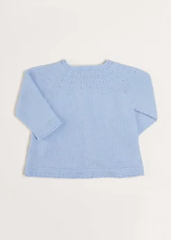 Pepa London Openwork Detail Baby Cardigan in Blue (1-12mths)