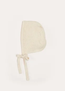 BOY Pepa London Openwork Knitted Bonnet in Beige(S-L)