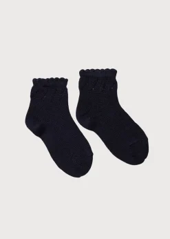 BOY Pepa London Openwork short socks - Navy (3mths-8yrs)