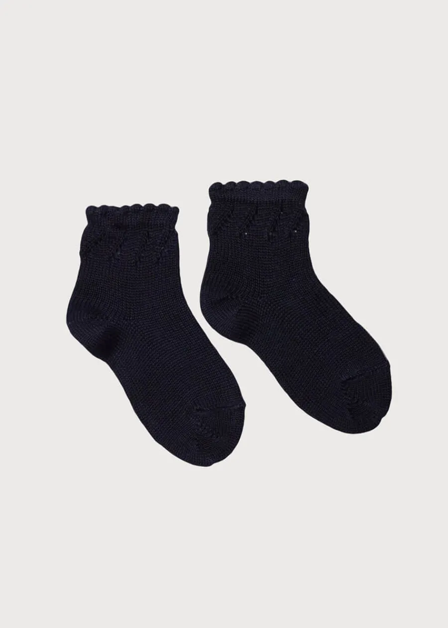 BOY Pepa London Openwork short socks - Navy (3mths-8yrs)