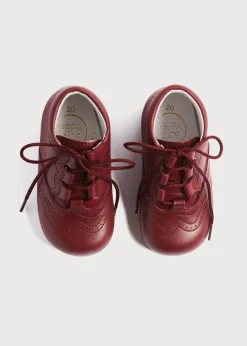 BOY Pepa London Oxford Baby Booties in Burgundy (20-26EU)