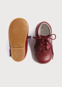 BOY Pepa London Oxford Baby Booties in Burgundy (20-26EU)