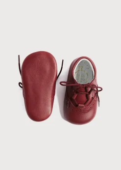 BOY Pepa London Oxford Pram Booties in Burgundy (17-20EU)