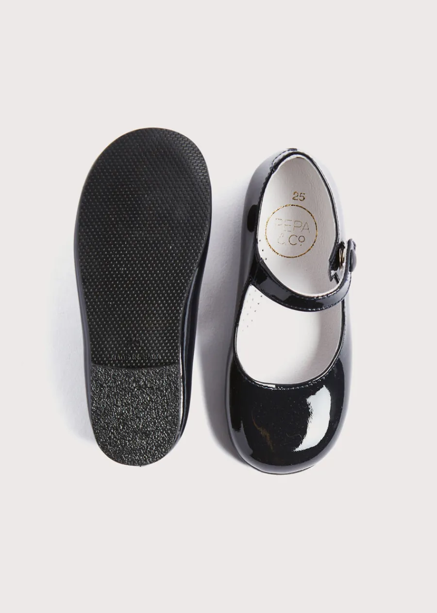 Pepa London Patent Leather Mary Jane Shoes in Navy (25-34EU)