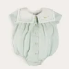 BOY Pepa London Pembridge Striped Plane Embroidery Short Sleeve Romper in Green (3mths-2yrs)
