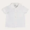 BOY Pepa London Peter Pan Collar Trim Detail Short Sleeve Shirt in White (12mths-5yrs)