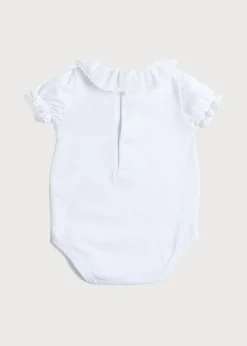 Pepa London Piculina Trim Cotton Bodysuit in White (1mths-3yrs)