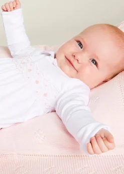 Pepa London Pink Hand Smocked Cotton All-in-One (0-12mths)