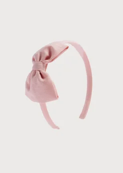 BOY Pepa London Pink Linen Big Bow Hairband