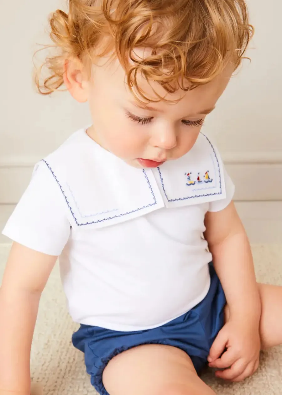 BOY Pepa London Plain Button Detail Bloomers in Blue (3mths-3yrs)