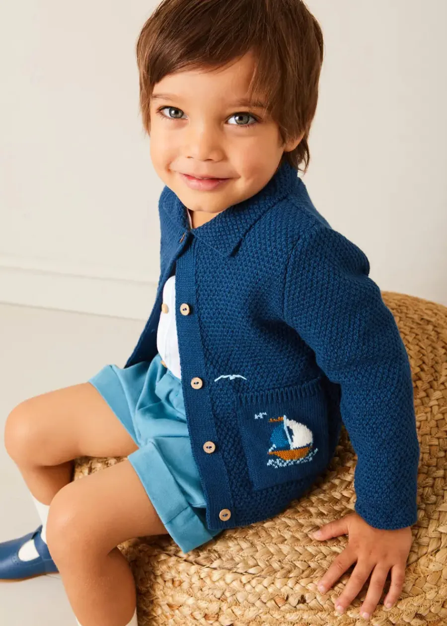 BOY Pepa London Plain Elasticated Shorts in Blue (12mths-4yrs)