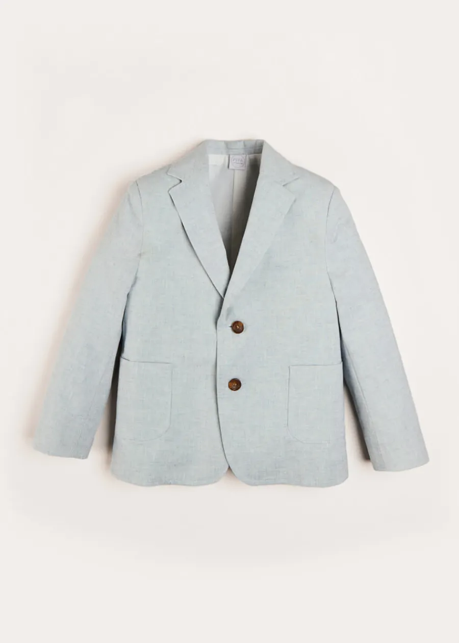 BOY Pepa London Plain Light Linen Blazer in Blue (4-10yrs)
