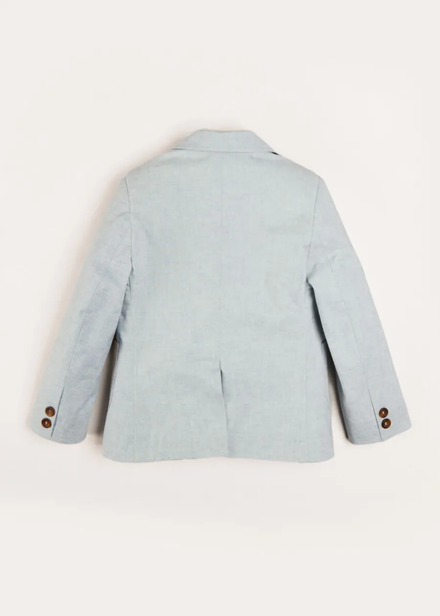 BOY Pepa London Plain Light Linen Blazer in Blue (4-10yrs)