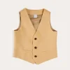 BOY Pepa London Plain Light Linen Vest in Beige (4-10yrs)