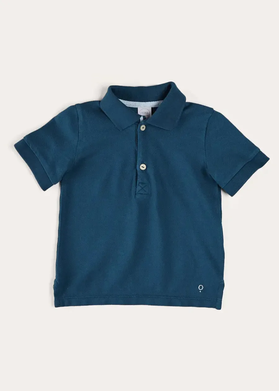 BOY Pepa London Plain Short Sleeve Polo Shirt in Navy (2-10yrs)
