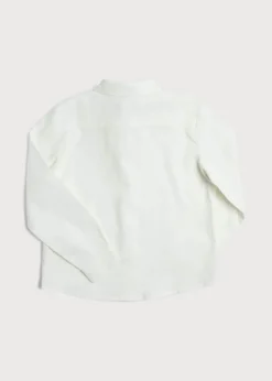 BOY Pepa London Polo Collar Long Sleeve Oxford Shirt in White (4-10yrs)