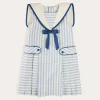 Pepa London Regency Striped Mariner Collar Pleated Sleeveless Dress in Blue (2-10yrs)