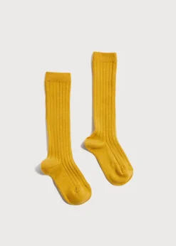 BOY Pepa London Ribbed Knee-High Socks In Mustard (3mths-10yrs)