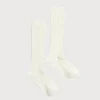 BOY Pepa London Ribbed Knitted Knee Socks in Cream (0mths-10yrs)