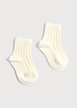 BOY Pepa London Ribbed Short Socks - Cream (0mths-10yrs)