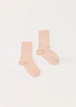 BOY Pepa London Ribbed Short Socks - Dusty Pink (0mths-10yrs)