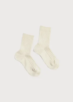 BOY Pepa London Ribbed Short Socks in Beige (0mths-10yrs)