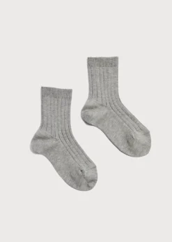 BOY Pepa London Ribbed Short Socks in Grey (0mths-10yrs)