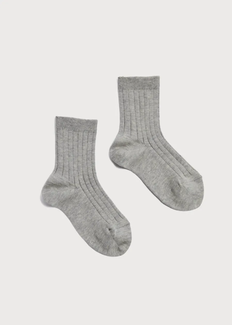 BOY Pepa London Ribbed Shorts Socks - Grey (0mths-8yrs)