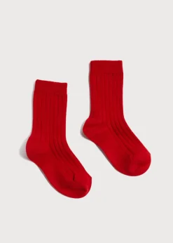 BOY Pepa London Ribbed Shorts Socks Red (0mths-10yrs)