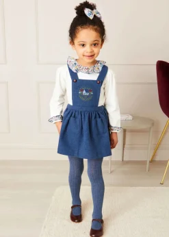 BOY Pepa London Ribbed Tights in Denim (0mths-10yrs)
