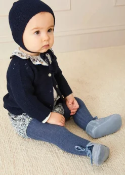 BOY Pepa London Ribbed Tights in Denim (0mths-10yrs)