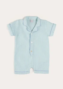 BOY Pepa London Rochester Striped All-In-One Pyjamas in Green (9mths-2yrs)