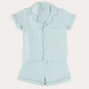 Pepa London Rochester Striped Short Sleeve Pyjamas in Green (18mths-10yrs)