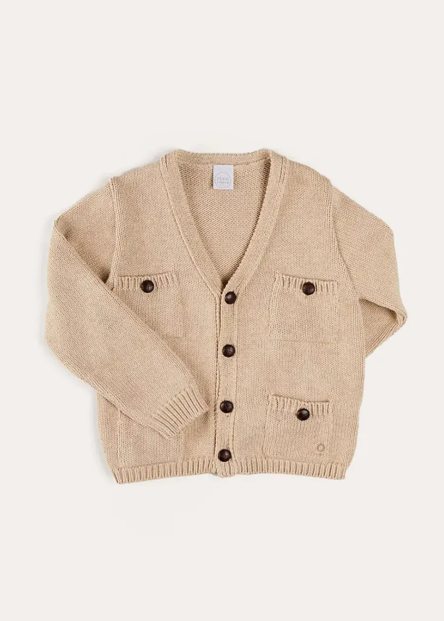 BOY Pepa London Safari Button Detail Cardigan in Camel (4-10yrs)