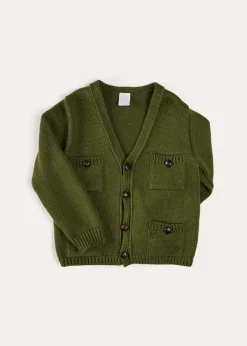 BOY Pepa London Safari Button Detail Cardigan in Green (4-10yrs)