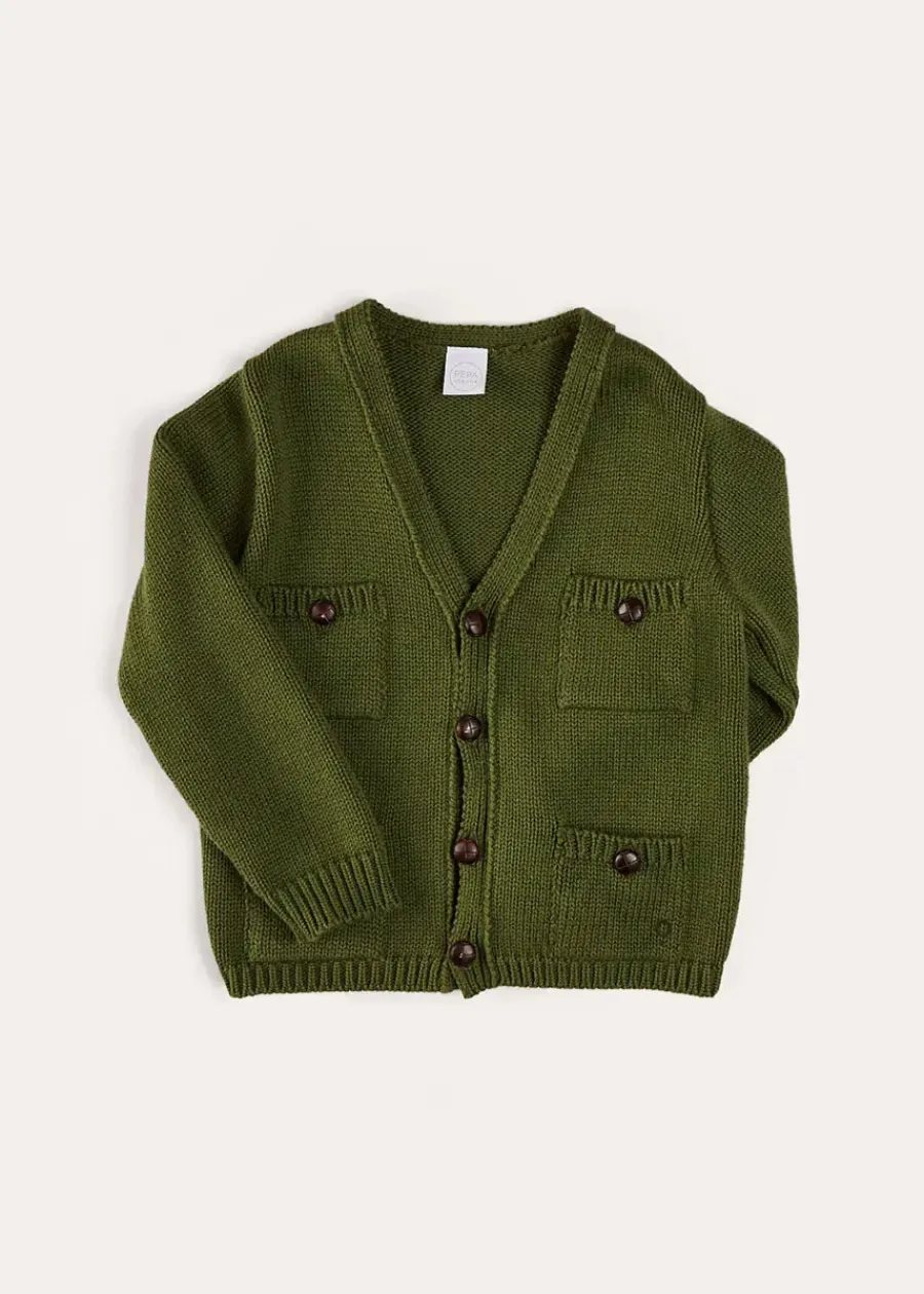 BOY Pepa London Safari Button Detail Cardigan in Green (4-10yrs)