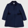 Pepa London Single Breasted Scallop Detail Coat In Navy (12mths-10yrs)