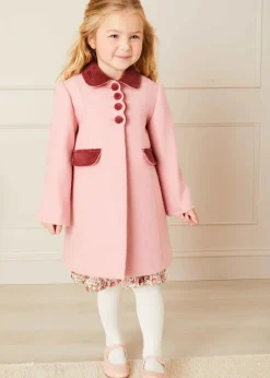Pepa London Single Breasted Scallop Detail Coat in Pink (2-10yrs)